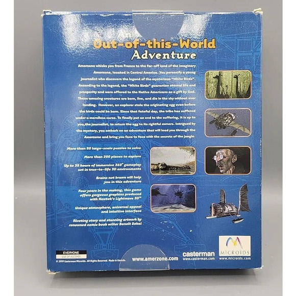 AmerZone PC Game Big Box Ubisoft Windows 95 98 ME 2001 Box & 4 CDs - Picture 2 of 9